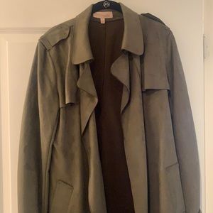 Philosophy Green Suede Trench Coat